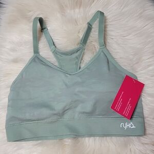 NWT Ryka Women's Large Seamless Racerback Sports Bra Sage Green Camo Yoga